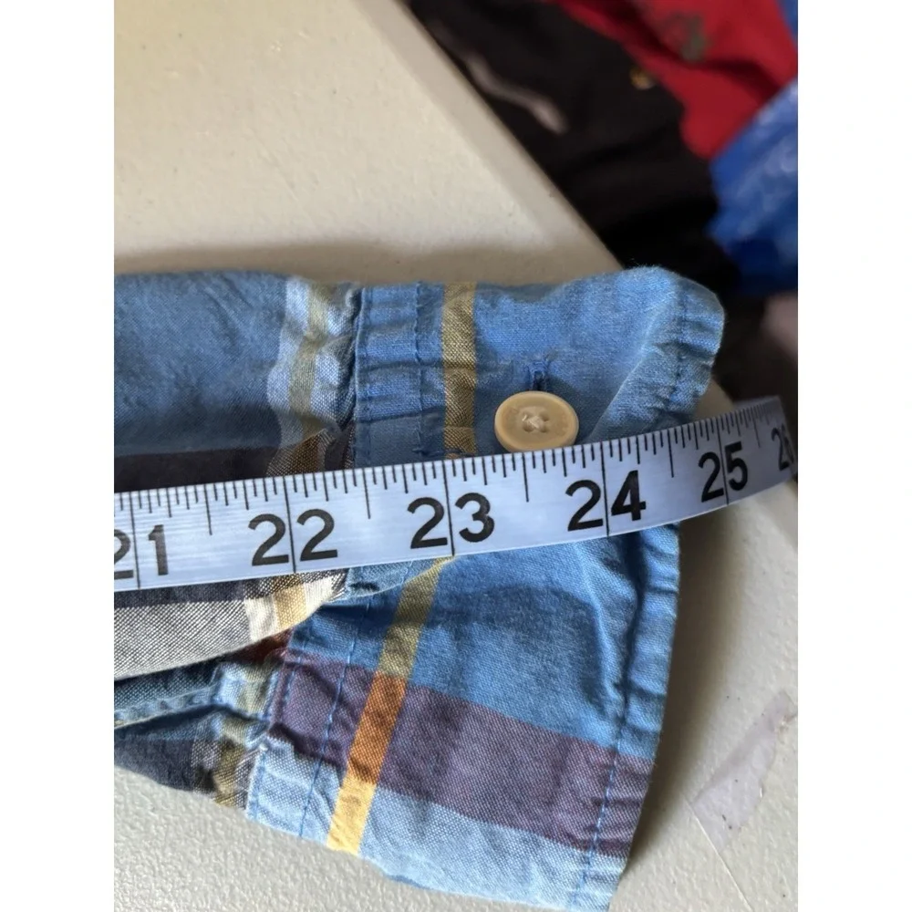 Hollister Hooded Flannel Shirt Mens XL Blue Red Plaid Long Sleeve Button Up